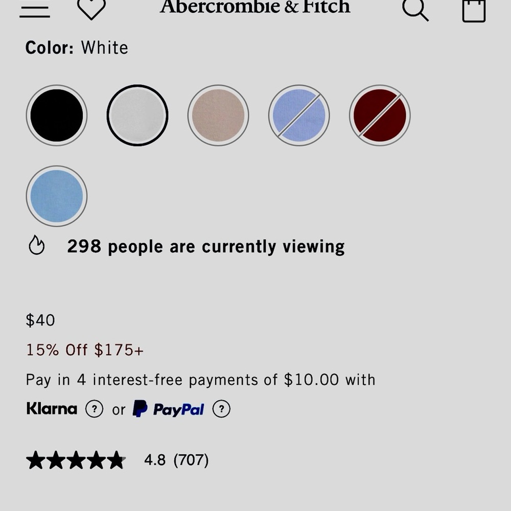 A&F white Paloma top